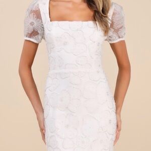 Lulu's White Floral Mini Dress